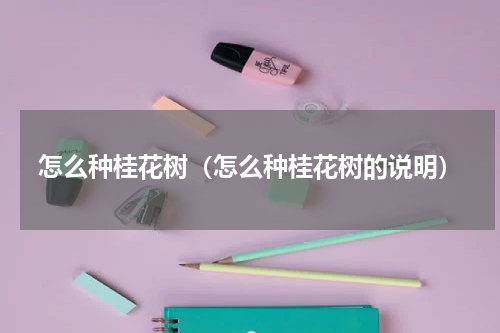 怎么种桂花树（怎么种桂花树的说明）