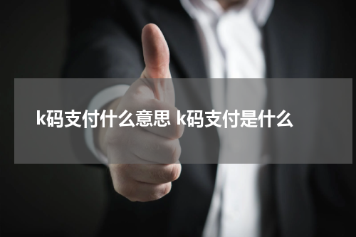 k码支付什么意思 k码支付是什么