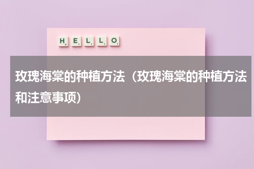 玫瑰海棠的种植方法（玫瑰海棠的种植方法和注意事项）