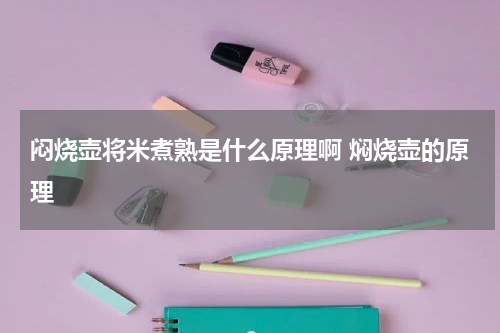 闷烧壶将米煮熟是什么原理啊 焖烧壶的原理